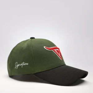 Unisex Green solid baseball cap, has a visor by One Player - Image 1