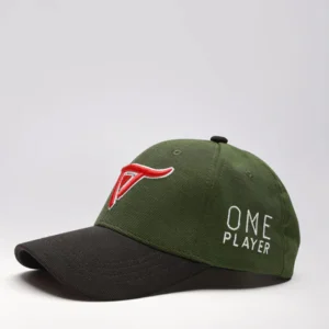 Unisex Green solid baseball cap, has a visor by One Player - Image 2