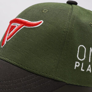 Unisex Green solid baseball cap, has a visor by One Player - Image 3