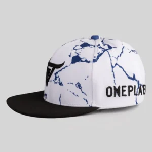 Unisex Black & White Snapback Cap by One Player - Image 3