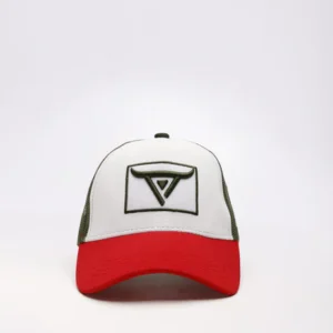 Unisex Tri Color Trucker cap, has a visor by One Player - Image 3