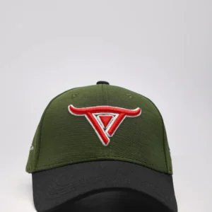 Unisex Green solid baseball cap, has a visor by One Player - Image 4