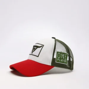 Unisex Tri Color Trucker cap, has a visor by One Player - Image 4