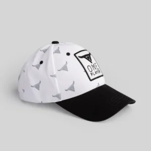 Unisex Black & White Baseball Cap by One Player - Image 1