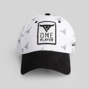 Unisex Black & White Baseball Cap by One Player - Image 2