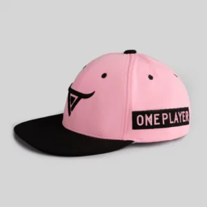 Unisex Black & Pink Snapback Cap by One Player - Image 4