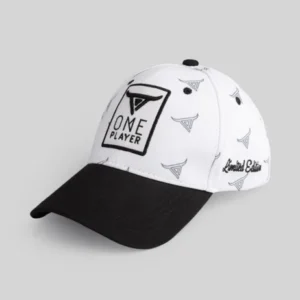 Unisex Black & White Baseball Cap by One Player - Image 3